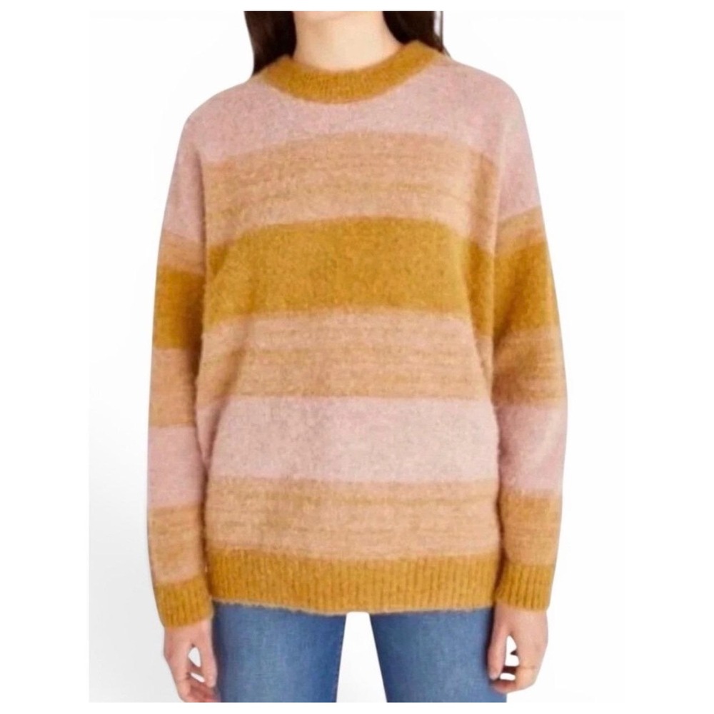 Madewell Alpaca Wool Blend Striped Crewneck Sweater Size Small